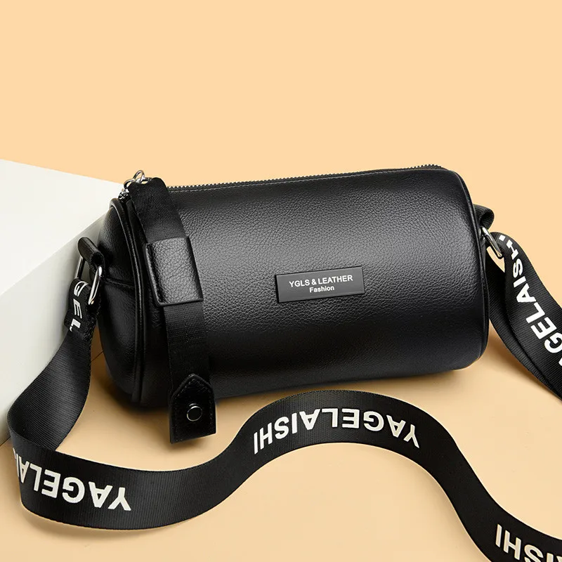 Black Leather Satchel Purse: Men's Shoulder Bag