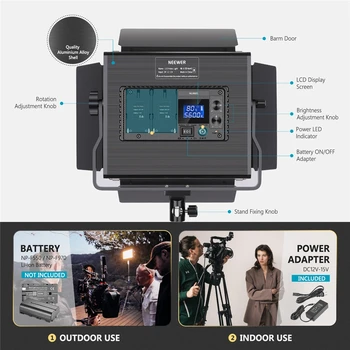 Neewer Upgraded 660 LED Video Light Dimmable Bi-Color LED Panel with LCD Screen for Studio, YouTube Video Shooting Photography detail image