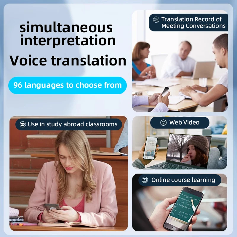 ZYQ 2025 Multiple 138 Languages Portable Simultaneous Interpretation Smart Translator Machine With Magnetic for Phone Holder