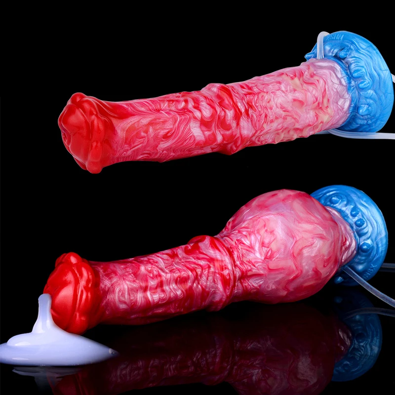 Dragon Fire 10.24 Inch Dildo Silicone Horse Dildo with Inflatable Knot  Squirting Anal Plug Animal Style G-spot Sex Products