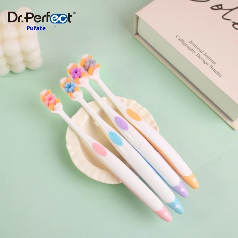 Wholesale New Design Adult Soft Bristle Toothbrush with Dental Floss Keychain and Thin Handle for Daily Use Oral Care