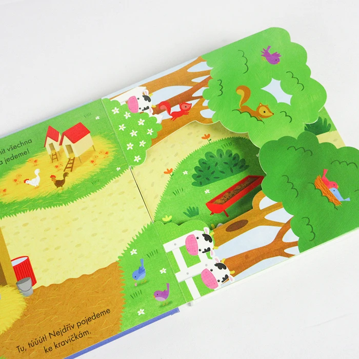 Die Cut Board Book Custom Farm Board Book Early Education Cardboard Book for Children