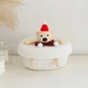 Rangement ours blanc crème