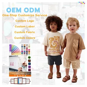 Custom Wholesale High Quality Clothes Hip Hop T Shirt and Shorts Outfit 2pcs Set Custom Children'S Clothing