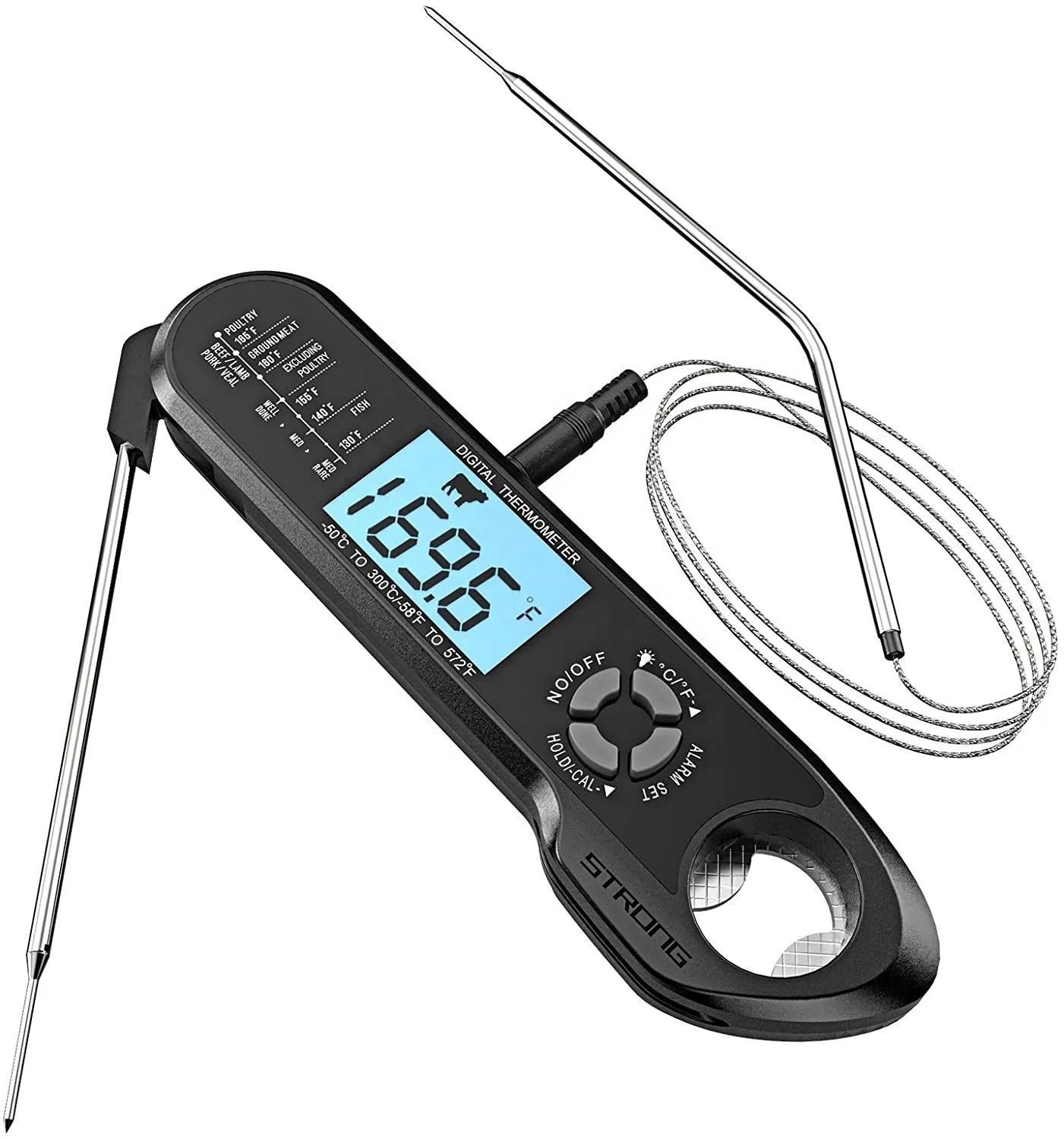 Buy Wholesale China 2 In 1 Dual Probe Digital Instant Read Food Meat  Thermometer With Backlight, Alarm, Magnet & Corkscrew Function,food  Thermometer & Dual Probe Foldable Digital Food Thermometer at USD 7