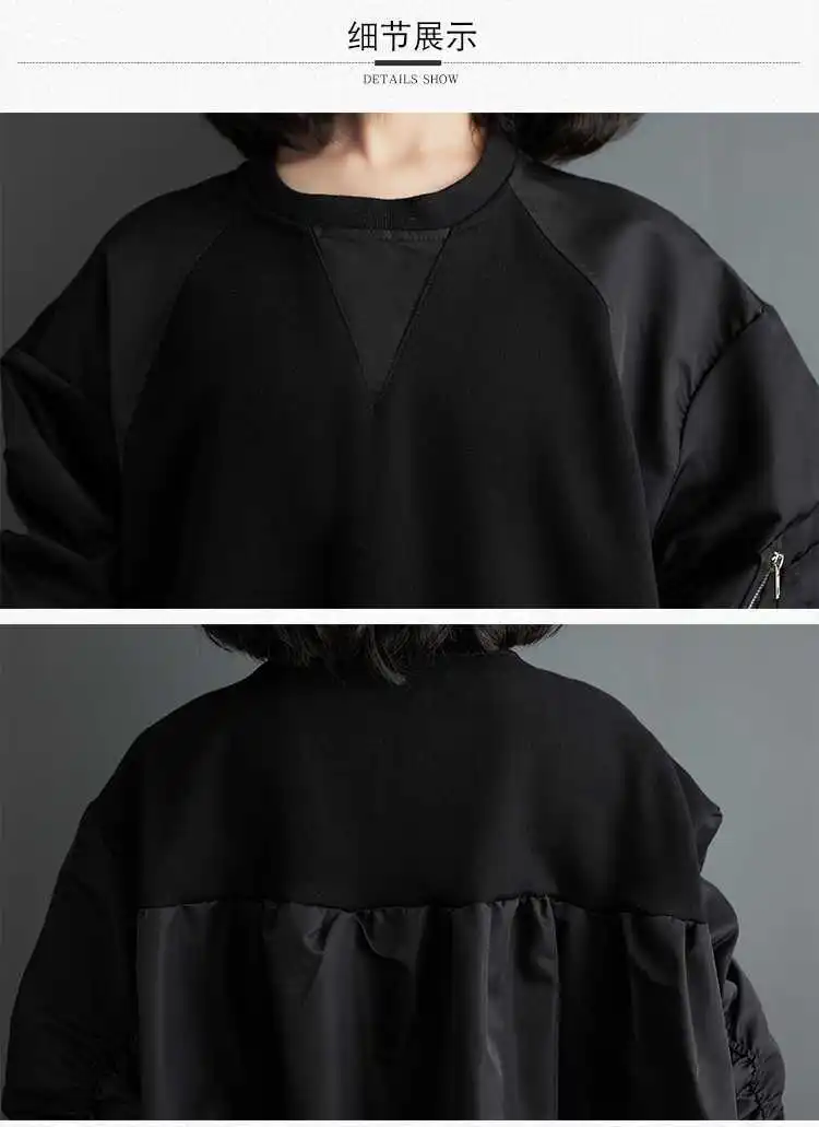 Trendy Fashion Fall Winter Women Ladies Long Sleeve Contrast Color Blocking Loose Long Maxi Straight Dress Casual Women Dress
