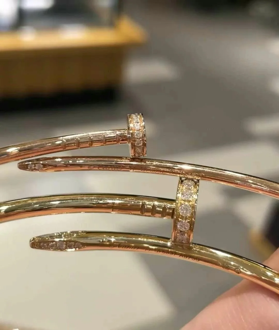 18k Gold Cartier Diamond Nail Bracelet Replica XHS 18K Gold