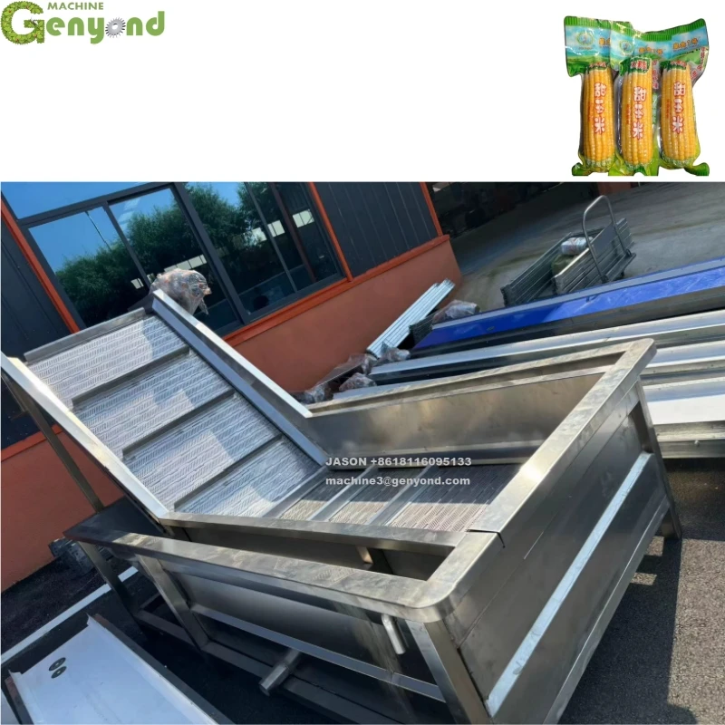 Industrial Sweet Corn Cutter Corn Segments Vacuum Packaging Processing Line