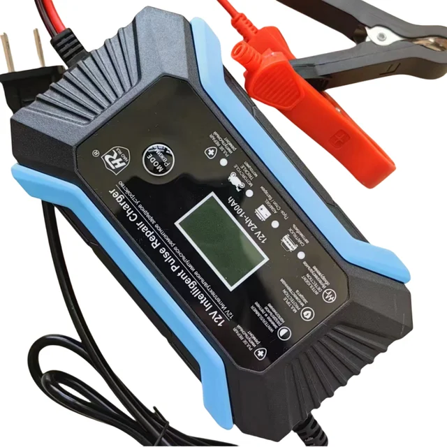 portable automatic 12v 6a 7 stage pulse repair lead acid lithium battery charger with ce fcc rohs certificated