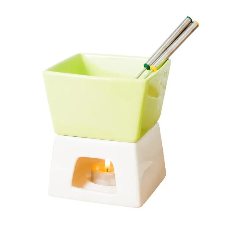 Оптовая продажа с фабрики, фарфоровые наборы керамических свечей для фондю, мороженого, сыра, шоколада, тапас, поднос