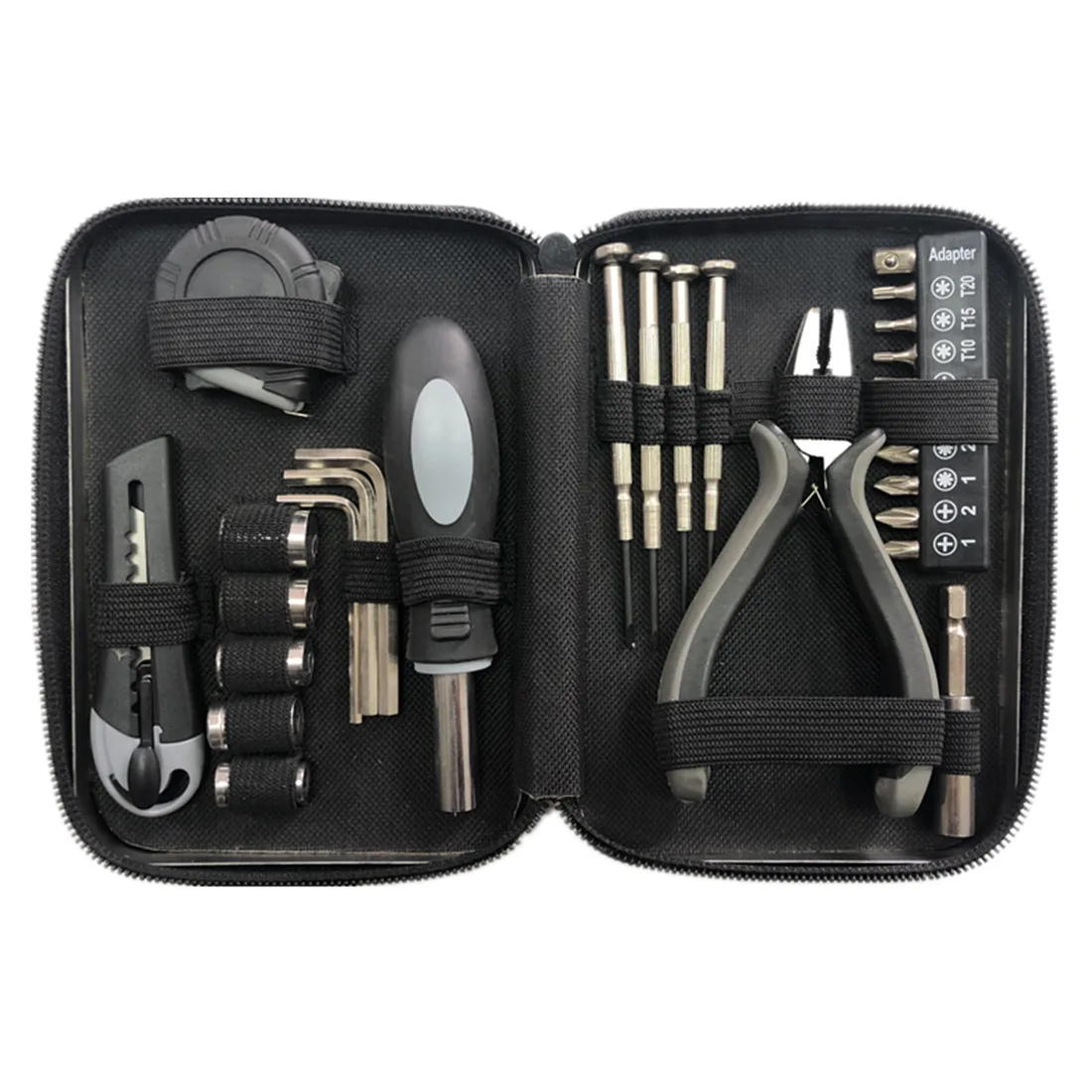 Customizable 27-Piece Carbon Steel Tool Set with Soft Case