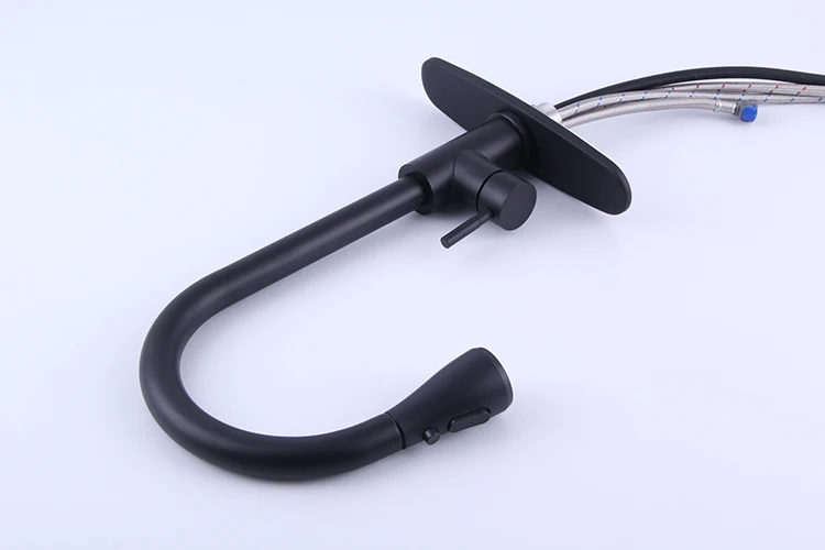 Grifo de cocina abatible giratorio de 360 ​​grados de acero inoxidable con placa de cubierta