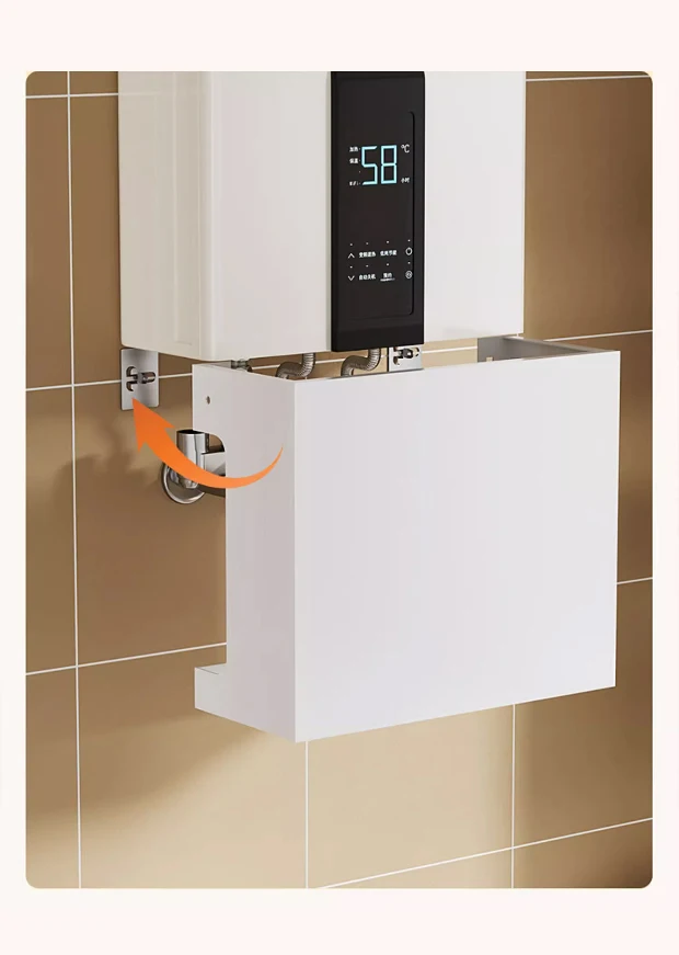 Gas Water Heater Pipe Cover White Kitchen Wall Mounted Decorative Shelf