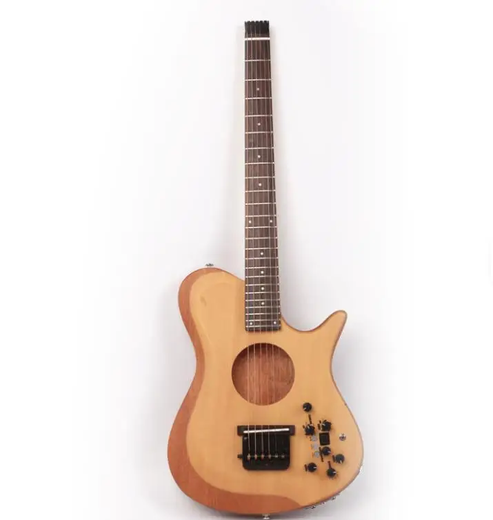 ギター ZUMA Travel Guitar Zuma Headless Travel Guitar Built-In Drum Machine Effects Silent