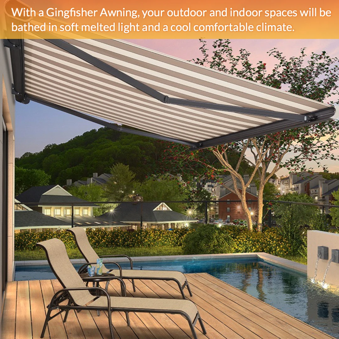 Smart Motorized Retractable Awning For Patio Deck Windows Front Door