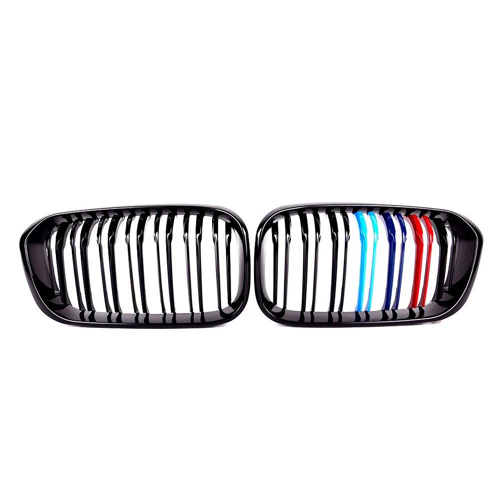 Car ABS M Color Double Slat Front Bumper Kidney Mesh Grille Grill for BMW 1 Series F20 F21 Pre Lci 2015 + M1