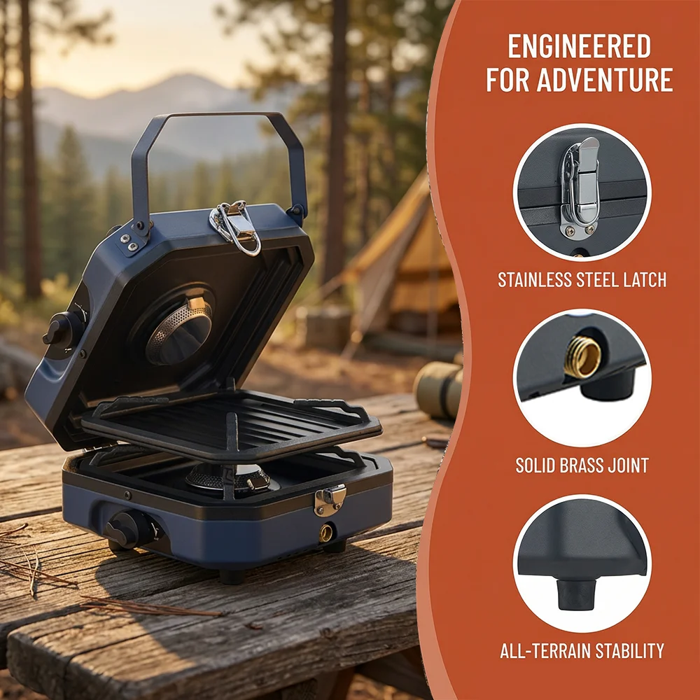 Réchaud De Camping Pliable à Combustible Solide – Alliage Alu, Support 5 Kg, Compact 9,5x7,5x5 Cm