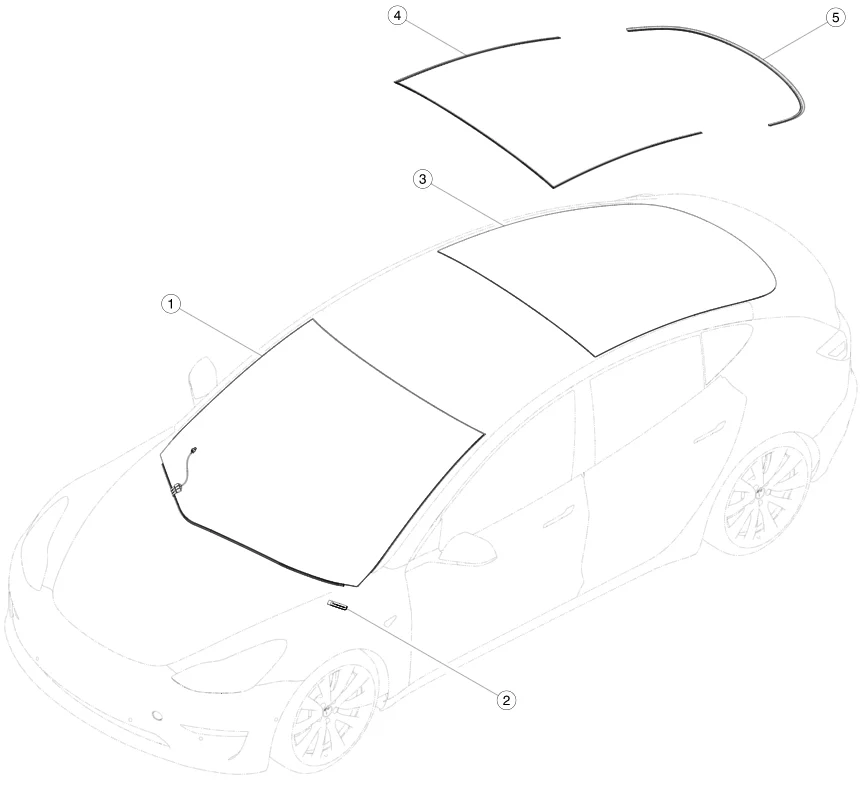 BAINEL Rear Car Part Window Glass Seal Upper for TESLA Model 3