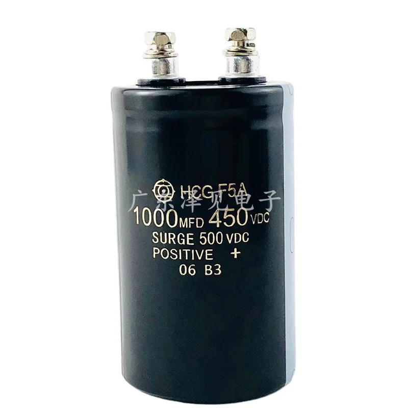 Hitachi 1000MFD450VDC HCG FA Screw Foot Electrolytic Capacitor