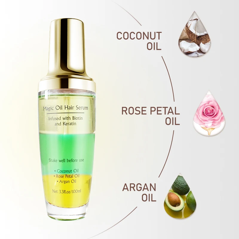 Оптовая продажа натуральное аргановое трио масло волшебное масло для волос сыворотка питательный ремонт поврежденные волосы роскошное масло для волос