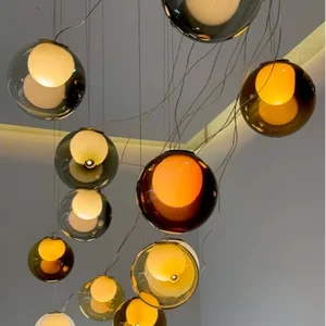 ECOJAS Handmade Glass Decor Chandelier for Restaurant Villa Hotel Modern Design Lighting