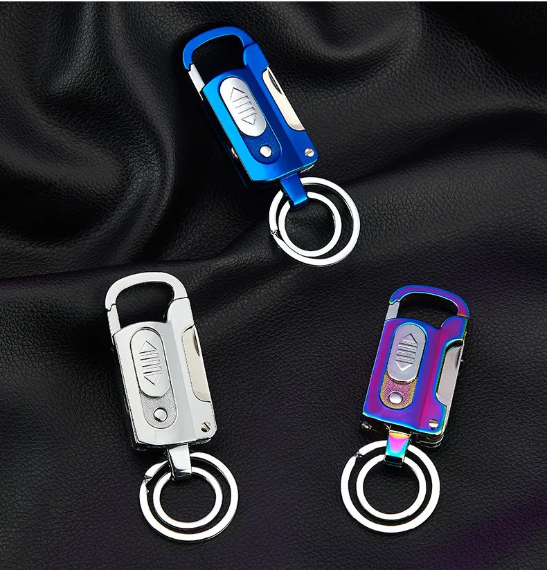 Portachiavi LED Multifunzione Con Martello Vetro E Apribottiglie &ndash; Ricaricabile USB, 800 Lumen