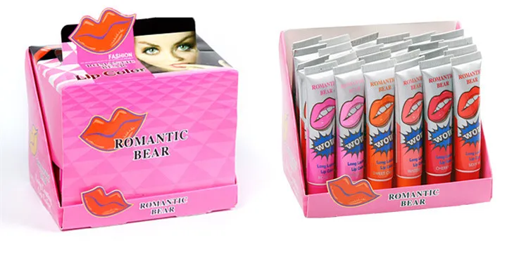 
 Яркие романтичные губные помады с медведем, губы, Вау, жидкие помады, ТИНТ, матовый цвет, стойкие водонепроницаемые Волшебные тату, дубинки  