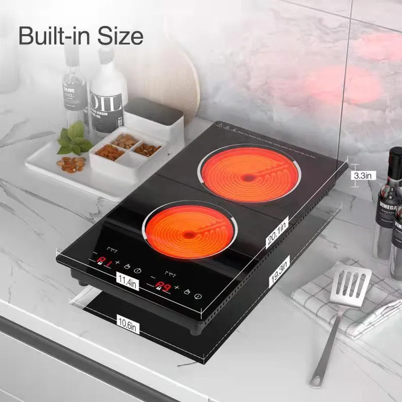 Home High Power Two Burner Induction Hob Touch Screen Control