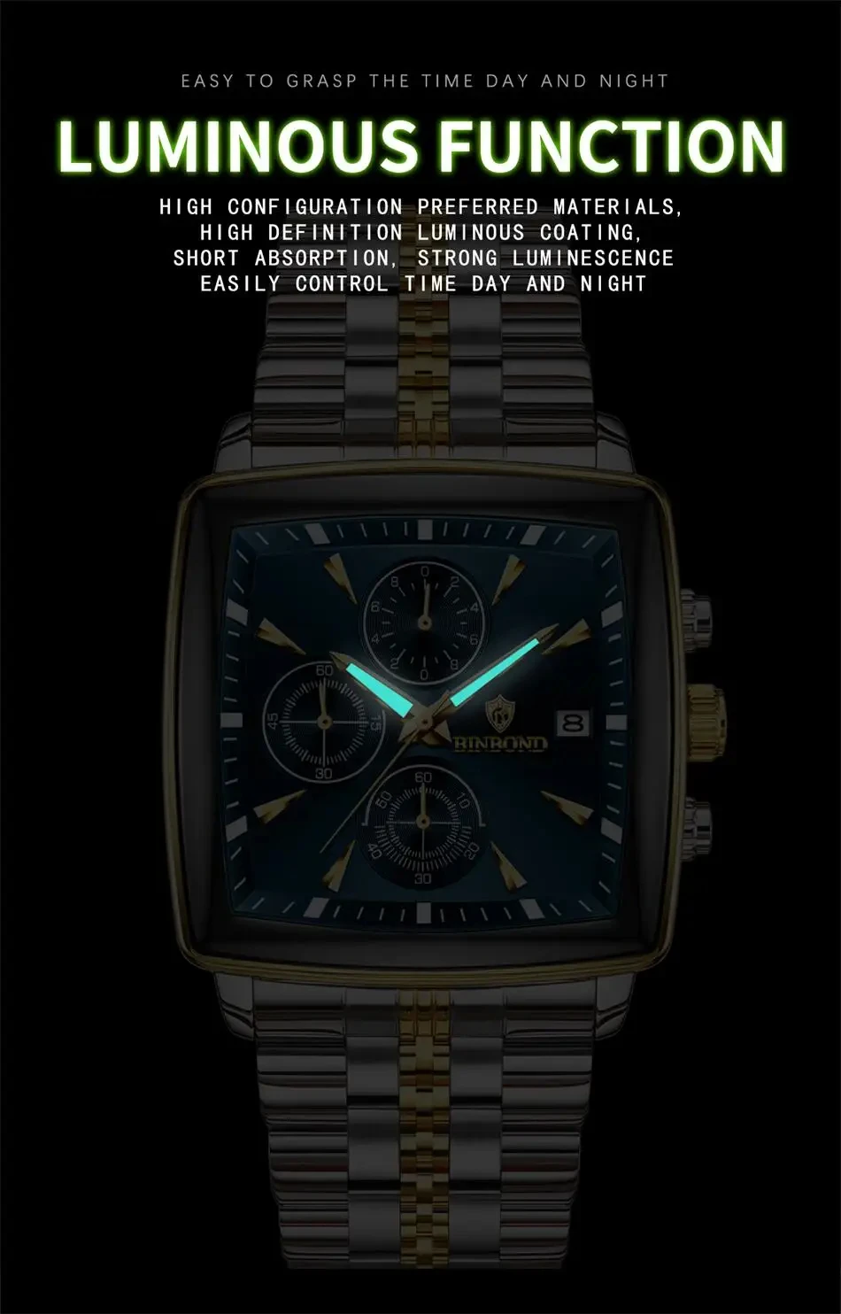 POEDAGAR Watch New Luxury Men's Quartz Watches 866 Man Wristwatch Chronograph Date Displ aperçu 6