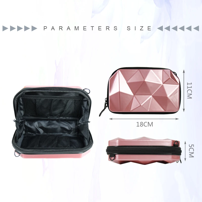 Custom Logo Portable Cosmetic Packaging Boxes Waterproof Carrying Cosmetic Bags Cases Hard ABS Case details