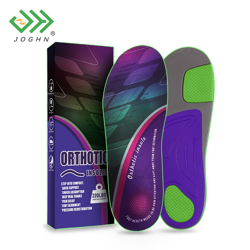 JOGHN Severe Flat Foot Upgraded Version Orthopedic Insoles for Bow Leg Pu Gel Arch Sports Basketball Corrector Orthotic Insoles