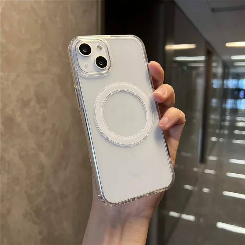 product laudtec tpu pc wireless charging shockproof transparent acrylic magnetic shell  clear phone case for iphone 17 air pro promax-3