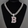 Silver pink letter B