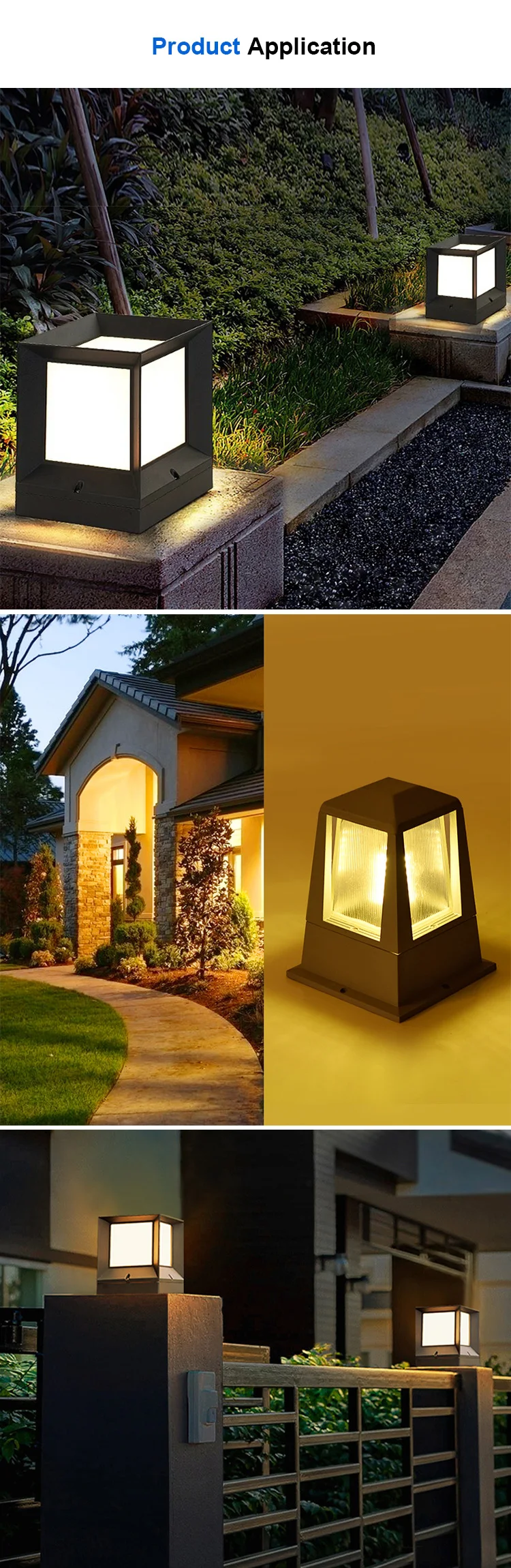 Modern Lawn Decorative Waterproof E27 Square Outdoor Led Garden Light