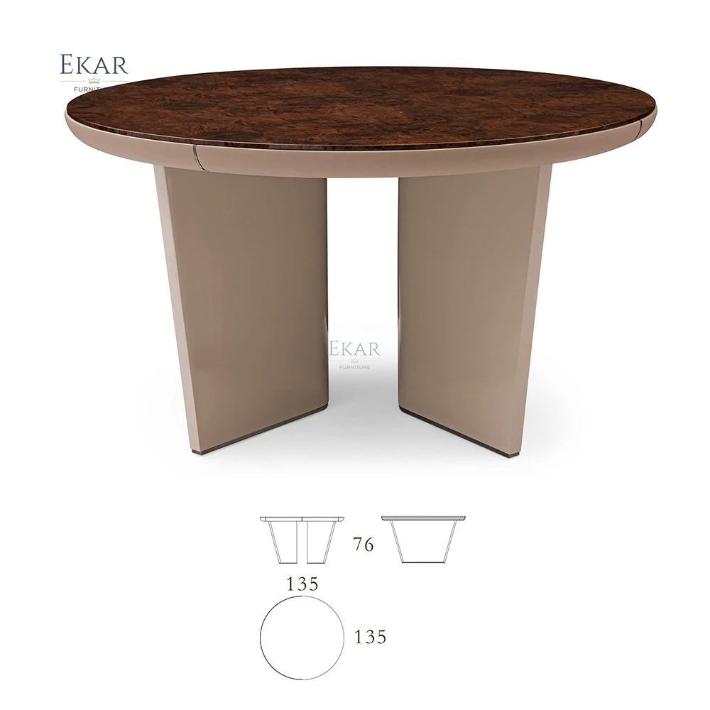 product light luxury villa wooden dining table round modern minimalist oval designer italian style dining table and chairs-67