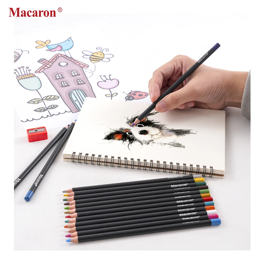 Macaron Colored Set 15 Colors With Sharpener Soft Professional Drawing Pencils For Artists Kids_voghion.com
