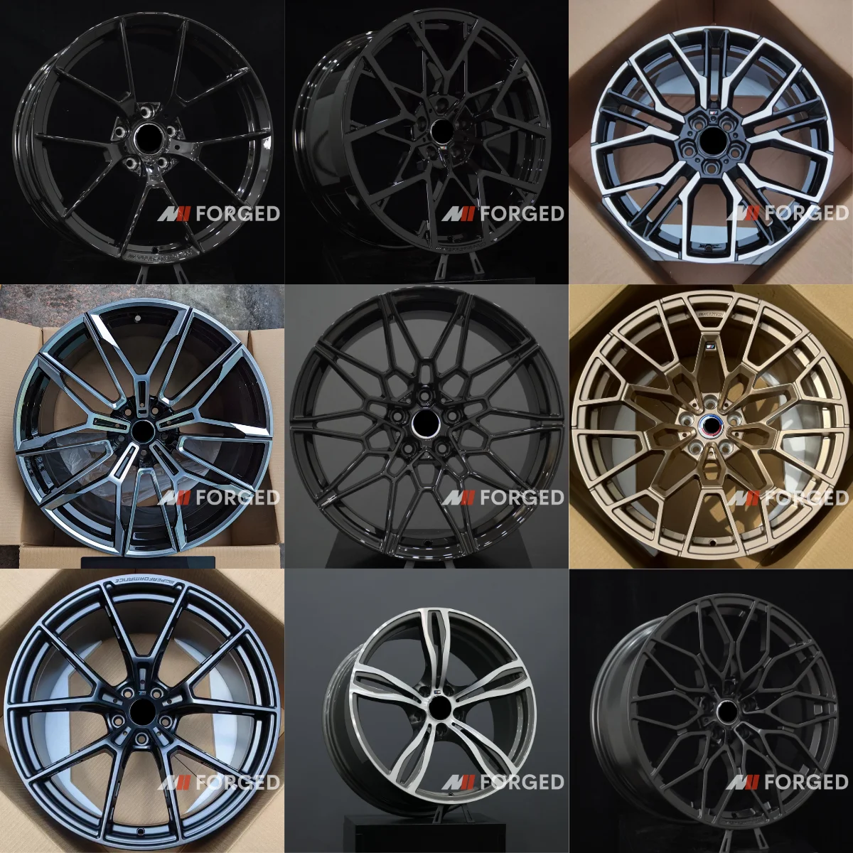 Mn Rims MN Forged 763M Wheels for BMW M2 M4 - Custom Gold Silver