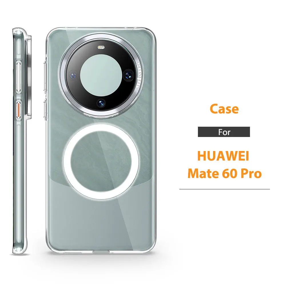 Funda con anillo magnético para Huawei P70 Pro, películas de lente, protector de cámara, teléfono claro, transparente, mate esmerilado WLS90 WLONS  