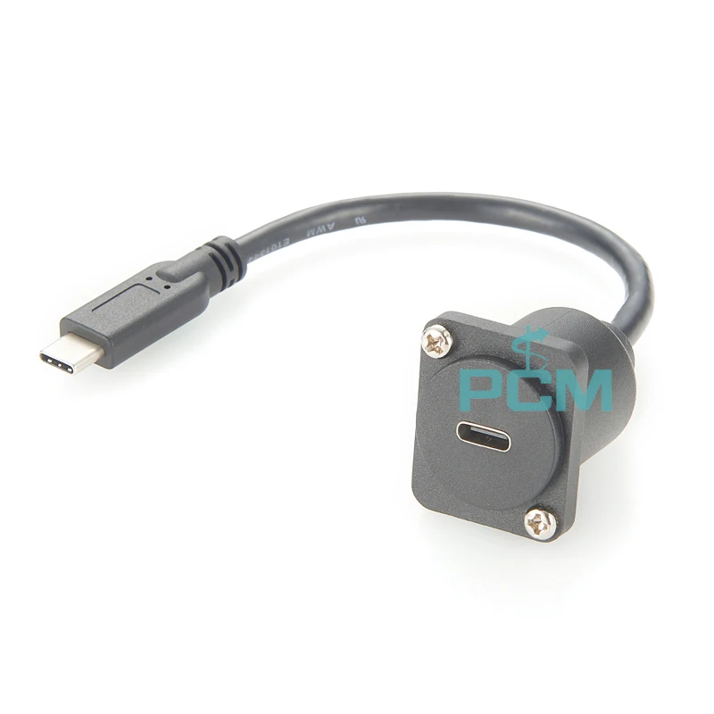 EH Series USB-C to USB-C Chassis Mount Connector with Cable