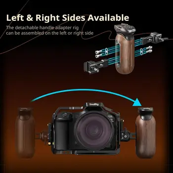 SmallRig Wooden Side Handle for Camera Cages with NATO Clamp, Left or Right Side Ergonomic Handgrip, 27mm / 1.06in Up/Down detail image