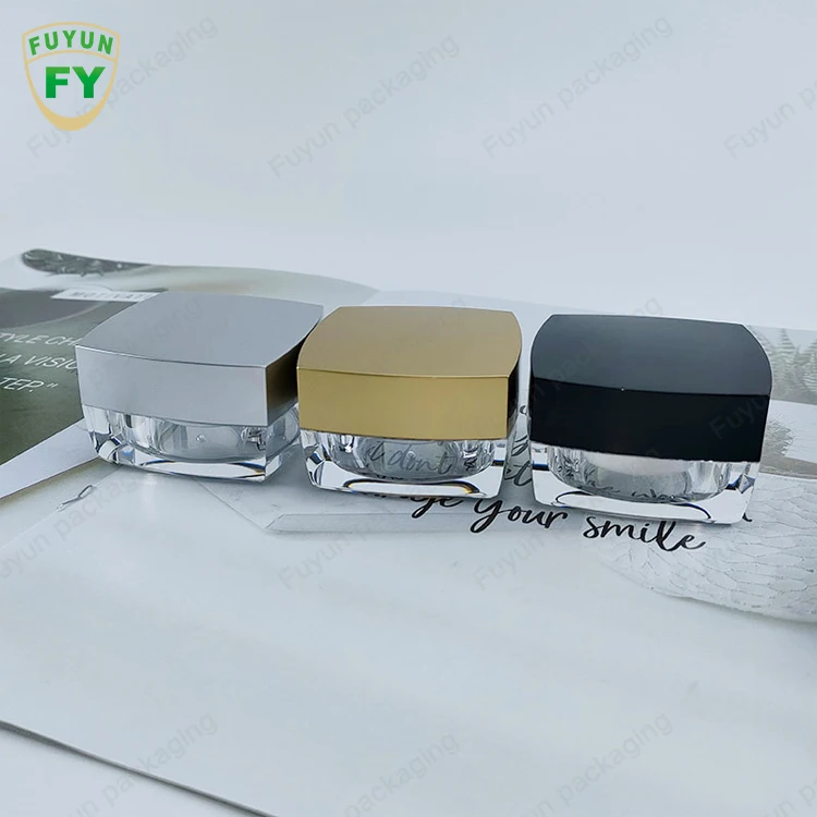Прозрачная квадратная Косметическая банка для спрея Fuyun, Акриловая банка для крема для лица с двойными стенками, 5 г, 10 г, 15 г, 20 г, быстрая доставка