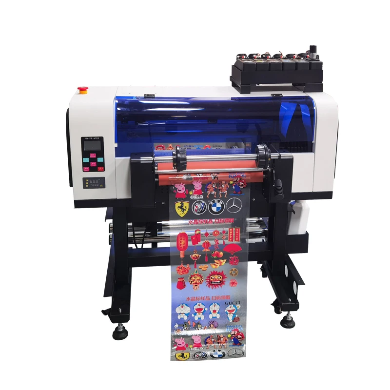 UV Flatbed Printer Mini Size A3 UV Printer Stickers 3D Printing for Phone Case Gifts Pen Ball Bottle Cold Crystal Label Printing