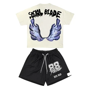 New Style Children Streetwear Custom Printing Baby Boys Summer T-Shirt and Short Set