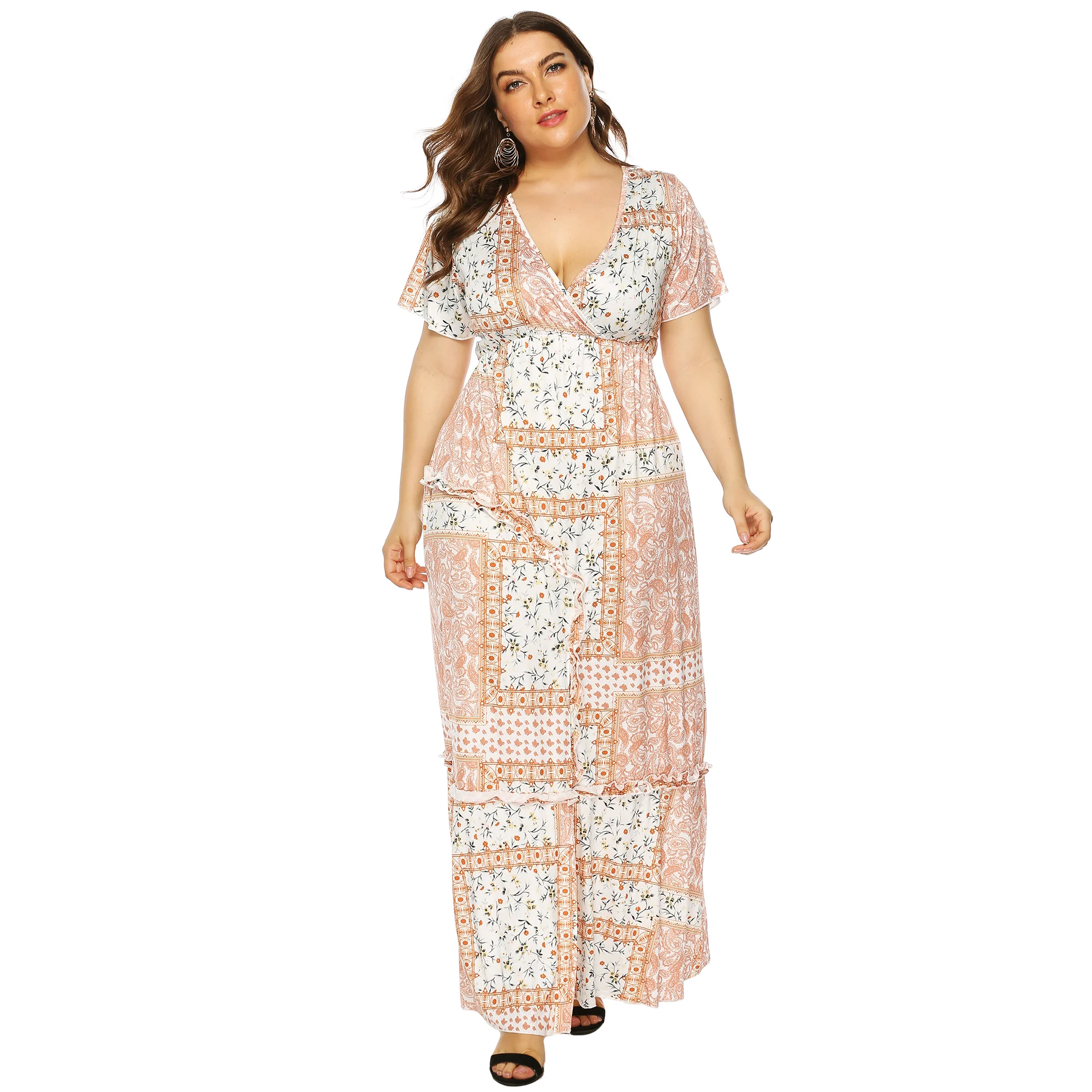 knee length dresses for ladies Plus Size Tiered Maxi Dress – 2020AVE main image 1