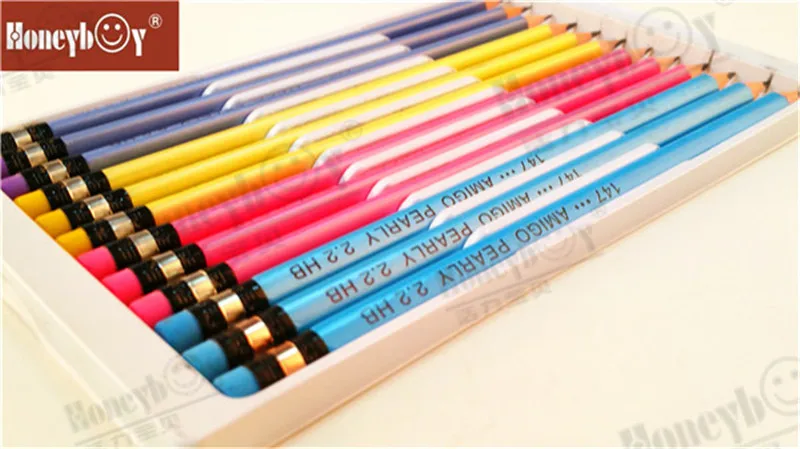 2021 Advanced packing pearly painting wooden 2.2 HB pencil with eraser
