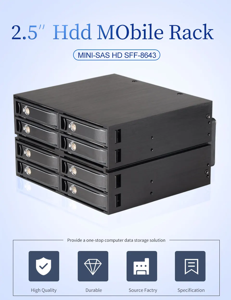 SFF-8643 Hot Swap Desktop Server Bay Minisas Enclosure