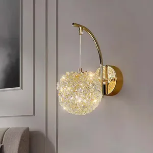 Modern Crystal Interior Decoration Wall Lamp Luxury High-end Bedroom Atmosphere Bedside Living Room Corridor Aisle Indoor Lights