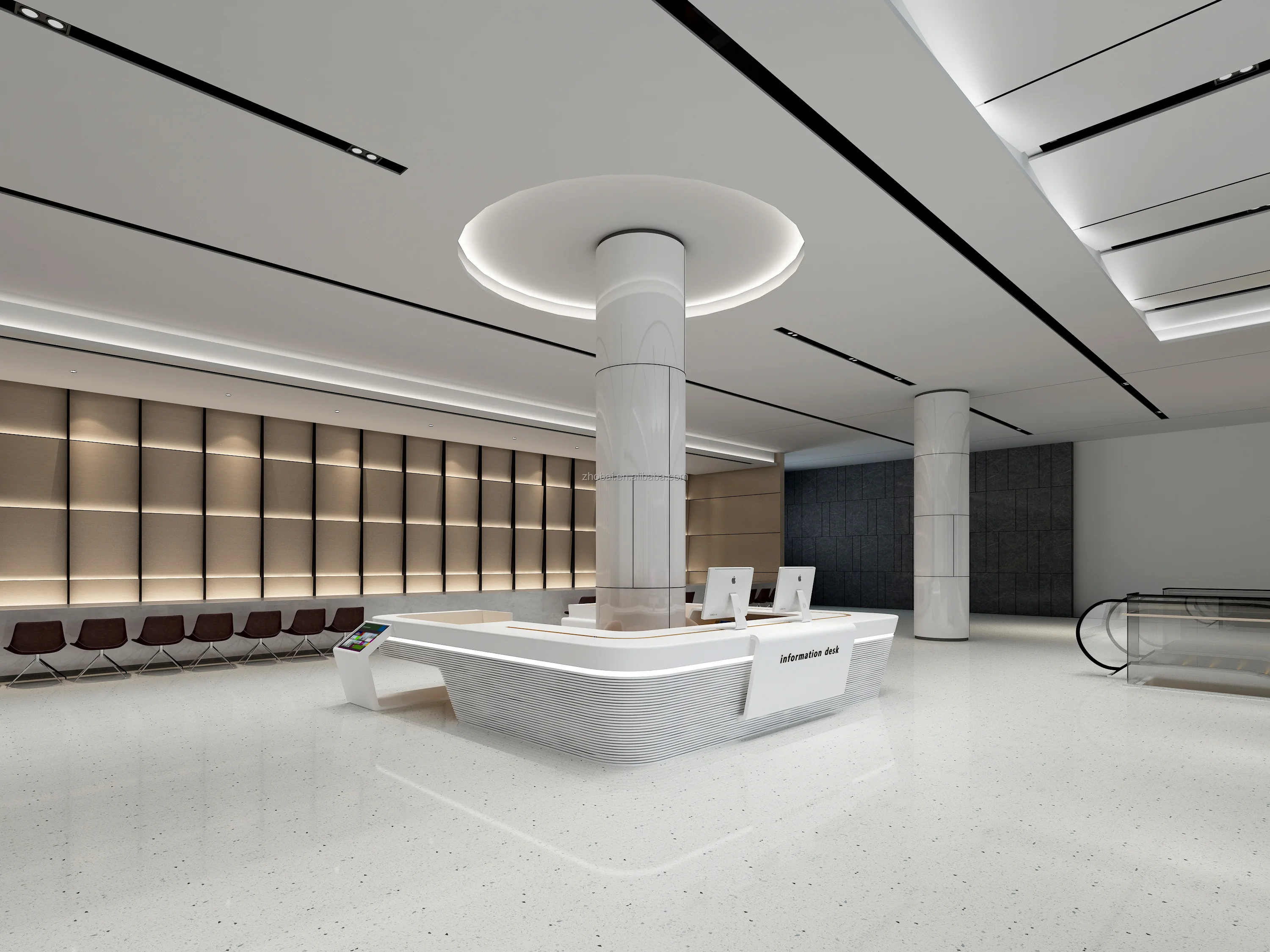 Luxury Modern Customizable Reception Counter Desk for Hotels Salons Offices Schools Gyms Hospitals Malls LED Light Eco-Friendly 4