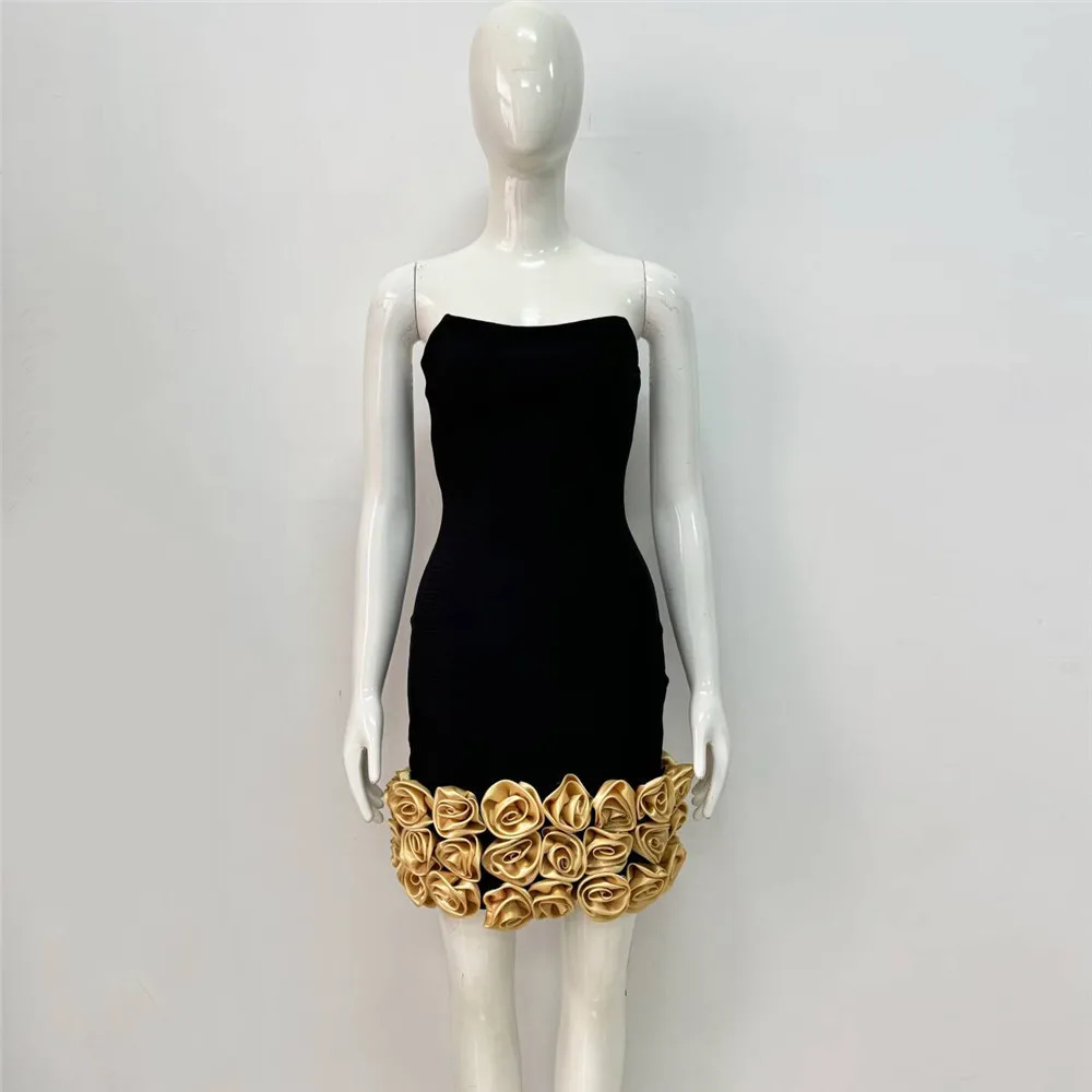 bebe black and gold bandage dress Foiled Bandage Plunge Neck Midi Dress Gold main image 1
