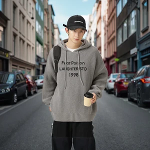 OEM & ODM Autumn Winter Japanese Printed Hooded Sweater Coat New Heavy Loose Fit Oversized